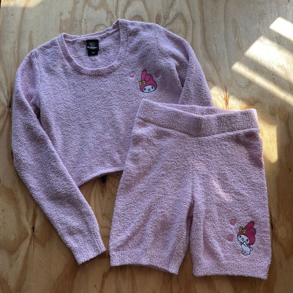 Sanrio My Melody Pink Fuzzy Lounge Set - M